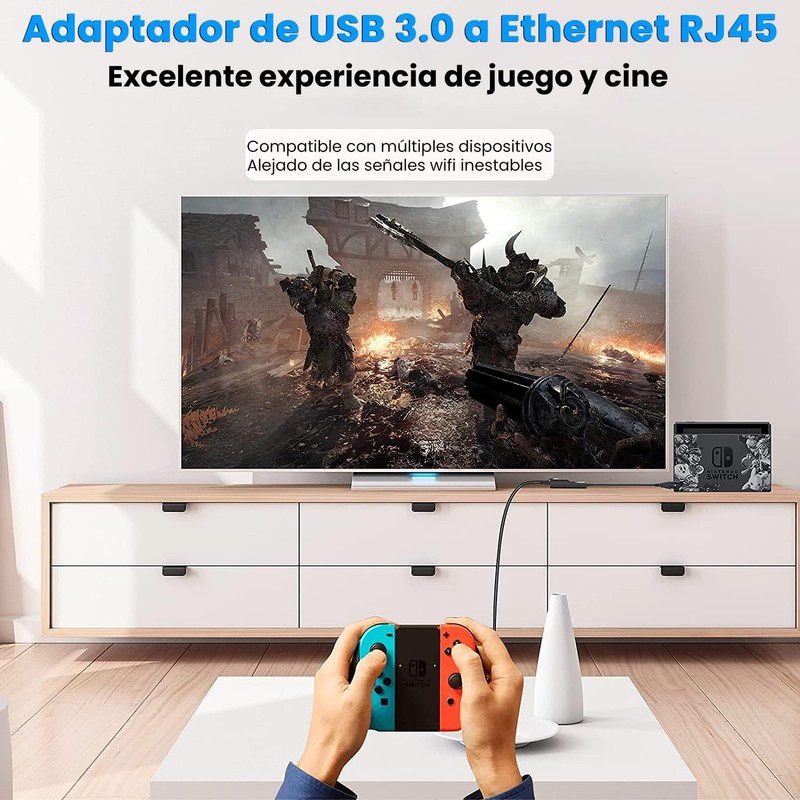 Uplayteck Adaptador Ethernet USB 3.0 a RJ45 Gigabit 1000Mbps