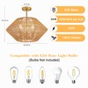 Rattan Ceiling Light Fixture, 3-Light Boho Semi Flush Mount Ceiling