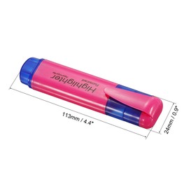 PATIKIL Highlighter Pen, 4 Pack Water Based Broad Tip Writing Marker Pens for Office Home Daily Use, Pink