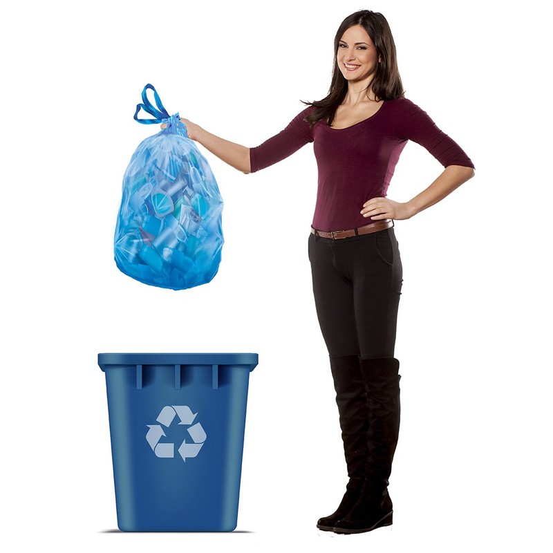 Hefty Recycling Large Trash/Garbage Bags (Blue, Drawstring, 30 Gallon, 36
