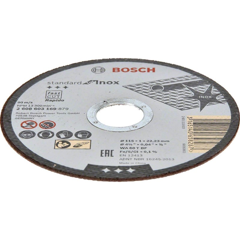 Bosch Professional 2608603169 Standard Inox Metal Cutting Disc, 115mm x