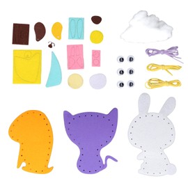 DIY Sewing Doll Set Cute Cat Dog Bunny Handwork Making Animal Crafts Toy for Children