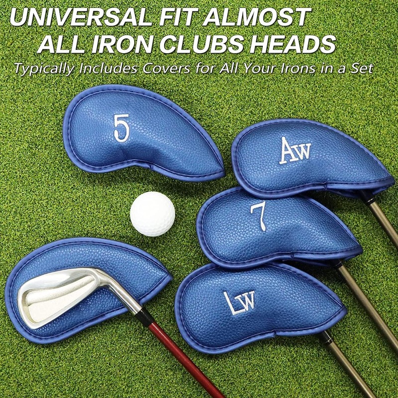 Golf Iron Head Covers Numbers Synthetic Leather Headcover Deluxe Value