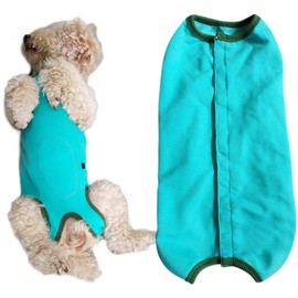 Dog’s Recovery Suit Post Surgery Shirt for Puppy, Wound Protective Clothes for Little Animals(Blue-l)