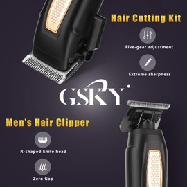GSKY Mens Hair Clipper, Hair Cutting Kit, Beard Trimmer for Men, Foil Shavers, Hair Trimmer Barber Clippers Set, Mens Clippers and Grooming Set, Barber Trimmers Professional, Beard Shaver for Men