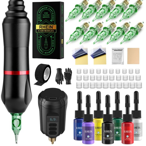 RHEIN Maschine Set mit 1500mAh Akku Power 10PCS Cartridges 7