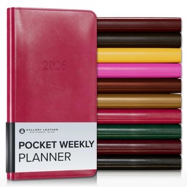 Gallery Leather Pocket Weekly Planner 2026 - Acadia Wild Rose - 6x3.25"