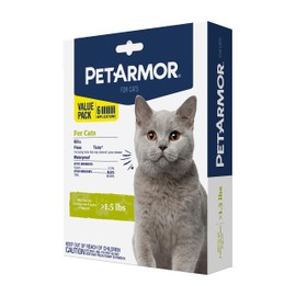 PetArmor PetArmor for Cats, Flea & Tick Treatment for Cats (Over 1.5 Pounds), Includes 6 Month Supply of Topical Flea Treatments
