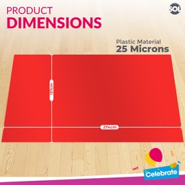 SOL 2pk Long Red Table Cloth Party | 274 x 137cm | Plastic Table Cover Party Table Cloth Disposable Tablecloths for Parties | Plastic Tablecloth | Red Disposable Tablecloth | Red Plastic Table Cloth