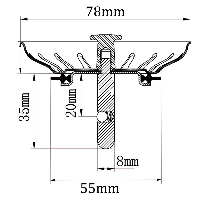 YOXITIXOT Kitchen Sink Plug and Strainer, Stainless Steel Sink Plug