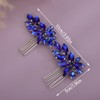 Teyglen Rhinestone Wedding Hair Comb Silver Crystal Headpiece for Bride