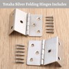 2 Pcs Vintage Hinges with 12 Screws Three Fold Retro