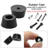 sourcing map Rubber Feet Leg Protectors Bumper with Metal Disc