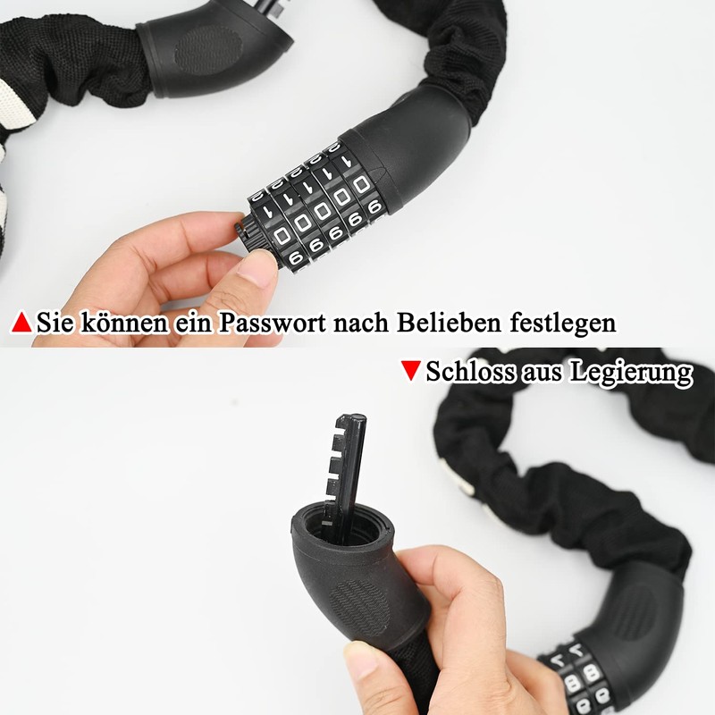 Bicycle Lock Bicycle Chain Lock with Numbers and High Security