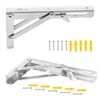 Hocansen 2Pcs Stainless Steel Foldable Brackets L Shelf Collapsible Brackets