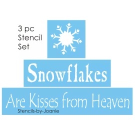 Stencils by Joanie Joanie 3 pc. Stencil Snowflakes Kisses Heaven Country Family Holiday DIY Signs