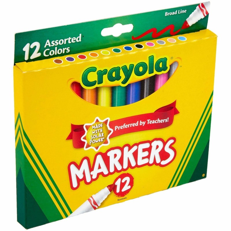 Crayola® Broad Line Markers, Assorted Classic And Bright Colors, Box