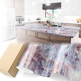 Gloss Lilac Marble Granite Vinyl Countertop Paper Wallpaper Decorative Peel and Sticker Self Adhesive Home Kitchen Contact Film #03 - 4"x8" (10cmx20cm) Sample