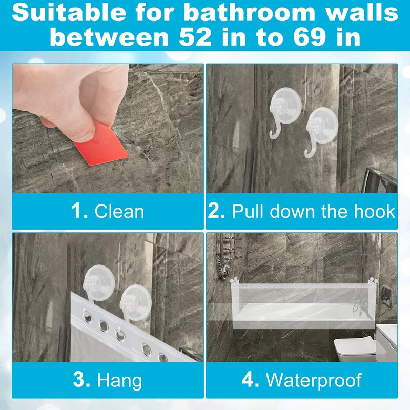 Anglekai Splash Guard for Bathtub, 70.8 x 31.5 in Shower