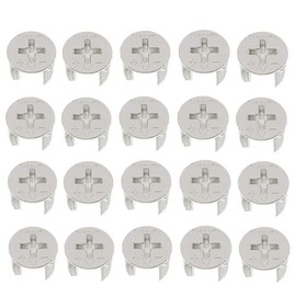 JZK Pack of 20 15 mm x 11 mm Furniture Connection Cam Locking Fittings, Furniture Cam Fittings for Cupboard, Drawer, Chest of Drawers and Wardrobe, Furniture Panel Connection