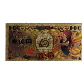 Naruto Kushina Japanese Naruto 24kt Gold Banknote Collectible