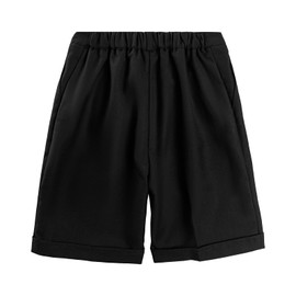 LOLANTA 90-170 Kids' Shorts, Boys, School Pants, Formal Pants, Solid Color, Zipper Type, Black