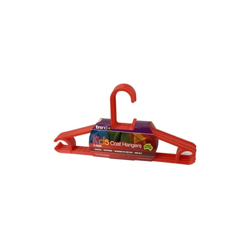 HomeLeisure Kids Coat Hanger, Red (Pack of 5)