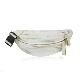 AfitLulu Bauchtasche Damen Modisch Gürteltasche Damen 2 Reißverschlusstaschen, Casual Stickerei Crossbody Bag Damen mit Verstellbaren Taillengurten für Jogging Sport Wandern Laufen (Weiß)