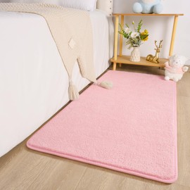 Keeko Modern 2x3 Area Rugs for Bedroom Throw Rugs for Entryway Indoor Low Pile Small Rug Non Slip Door Mat Fluffy Soft Entrance Rug for Living Room Dorm Kids Girls Nursery Room Home Decor Pink