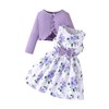 Little Girls Dress and Cardigan 2 Piece Outfits Floral Tank