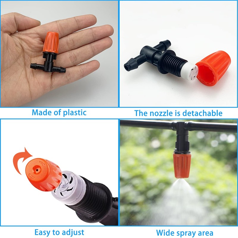24 Pieces Adjustable Nozzle Sprinklers (Integrated Shaped) with 4/7 Flat