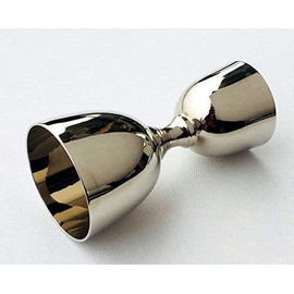 Stainless Steel Jigger shot glass Double Sided Peg Measure (60ml and 30ml, Silver)