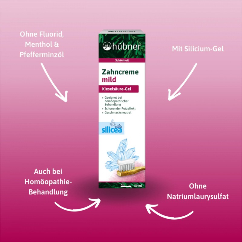 Hübner Silicea Zahnpasta ohne Menthol | Mineralische Reinigung | Homöopathie-geeignet