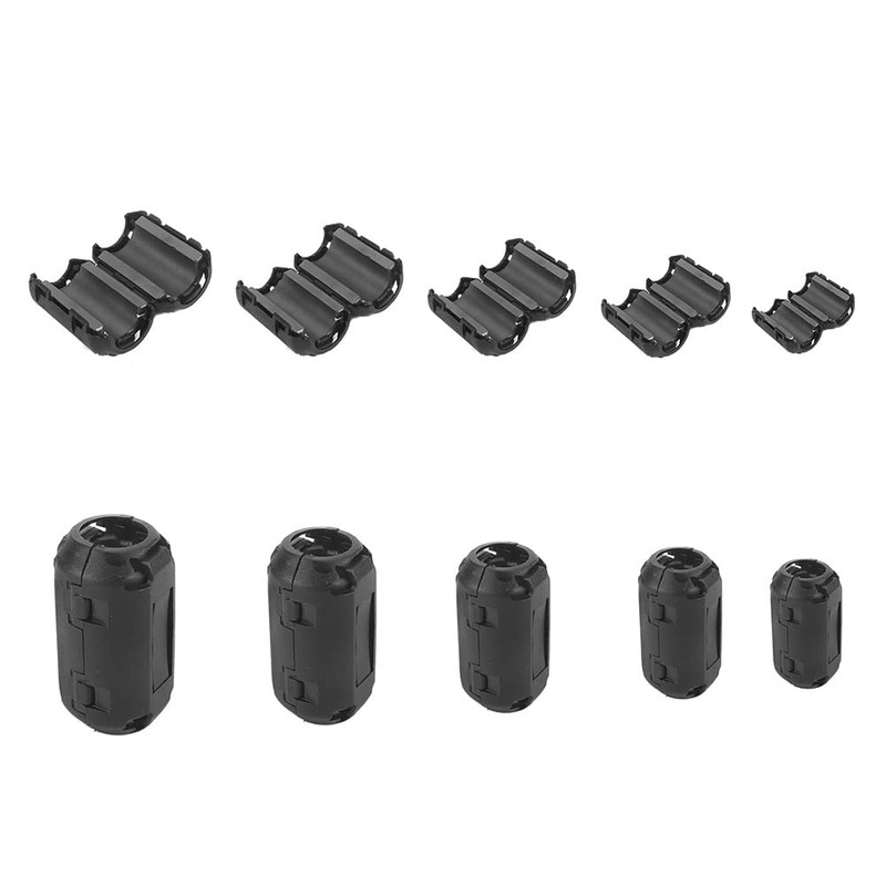 Ceedmon 20 Pieces Clip-on Ferrite Ring Core RFI EMI Noise