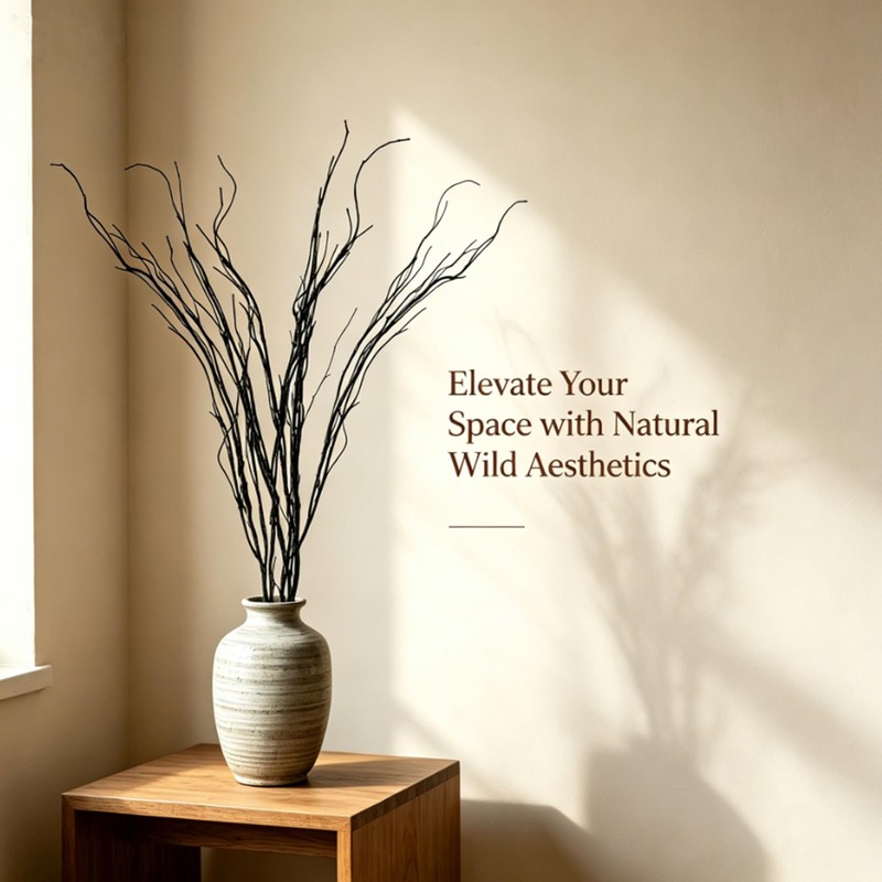 5 Pack Fake Branches Curly Willow Decorative Stems Brown