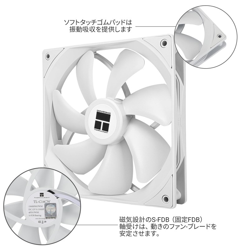 Thermalright TL-C14CW CPU Case Fan 140mm, PWM Fan Silent Computer