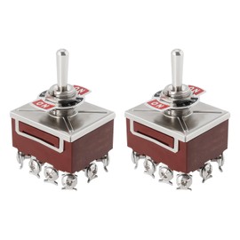 SING F LTD 2PCS 4PDT 4P2T Latching Toggle Switch 59.6x31.6x37.1mm ON-Off-ON Screw Terminals Switch Rock Switch Used to Control Small Electronic Projects