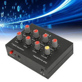 7 Band Sound Equalizer, Dual Channel Digital Equalizer withOutput and Input, 12dB High Bass Adjustment