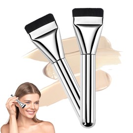 Ultra Thin Foundation Brush, Foundation Make-up Pinsel, Flacher Kosmetikpinsel, Hochwertiger Kosmetikpinsel mit Faserborsten für Frauen Mädchen Beauty Geschenke, Ideal für Cremige, Pudrige