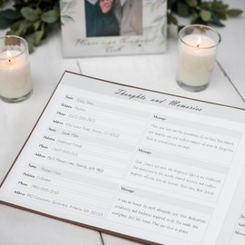 Funeral Guest Book - Celebration of Life Guest Book with Rollerball Pen for Memorial Service - Funeral Memory Sign in Books for Over 300+ Guests - Funeral Decorations with In Loving Memory Table Sign