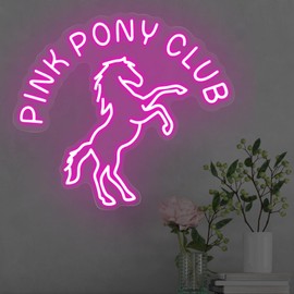 Pink Pony Club Led Neon Sign Pop Art, Western Cowgirl Custom Neon Lights Party Decor Neon Wall Sign Bar Cowgirl Room Decor, Midwest Princess Led Signs For Bedroom Wall Girl Cave Club Bar Pub Gift