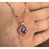 Collar mujer oro rosa corazón elegante dije colgante chapado en
