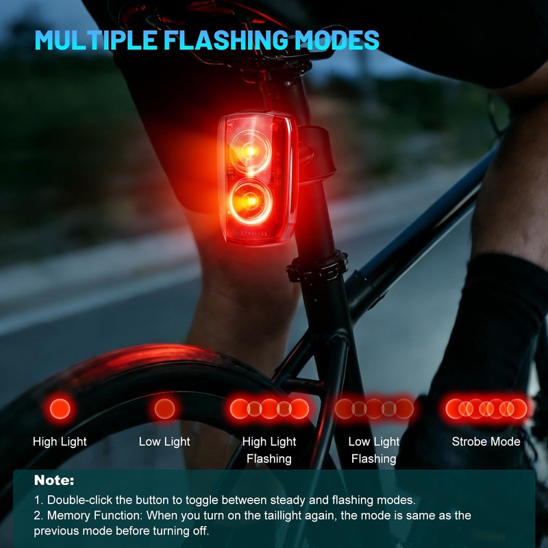 APECYC Bike Tail Light, Rechargeable Bicycle Rear Light for Night