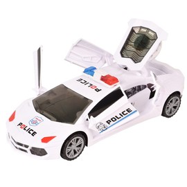 Lipeed Police car toy, police car with light and sound, door opening police car toy model, 360 degree rotating police car for children gift