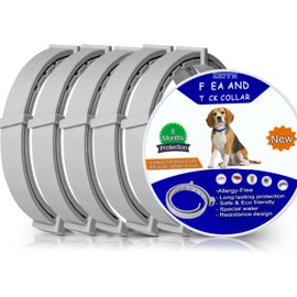 40 Months Dog Collar, 5 Packs of 8 Month Dog Collar for All Dog Breeds and Sizes - Long Lasting, Flexible, Portable, Waterproof, Adjustable, Safe, Durable Collar for Dog 62CM