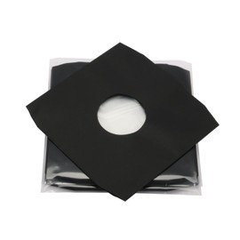 Pack of 50 LP Record Inner Sleeves Black with Corner Cut Lined Vinyl LP Maxi Single