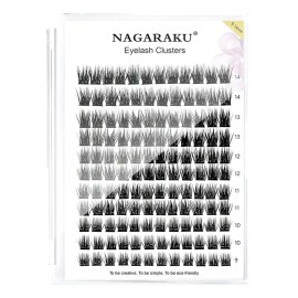 Extensiones De Pestañas Nagaraku En Racimo Clusters Diy T50 Color Negro Espesor 0.07 Mm Largo 9.14 Mm Tipo De Curvatura D