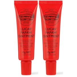 Lucas Papaw Ointment – 15g Tube with Lip Applicator – 2–Pack – Multi-Purpose Skin Relief – Made in Australia