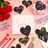 120 Pieces Valentines Day Decoration Scratch Paper for Kids Rainbow