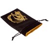 Q WORKSHOP Dragon black & golden Velour Dice Bag